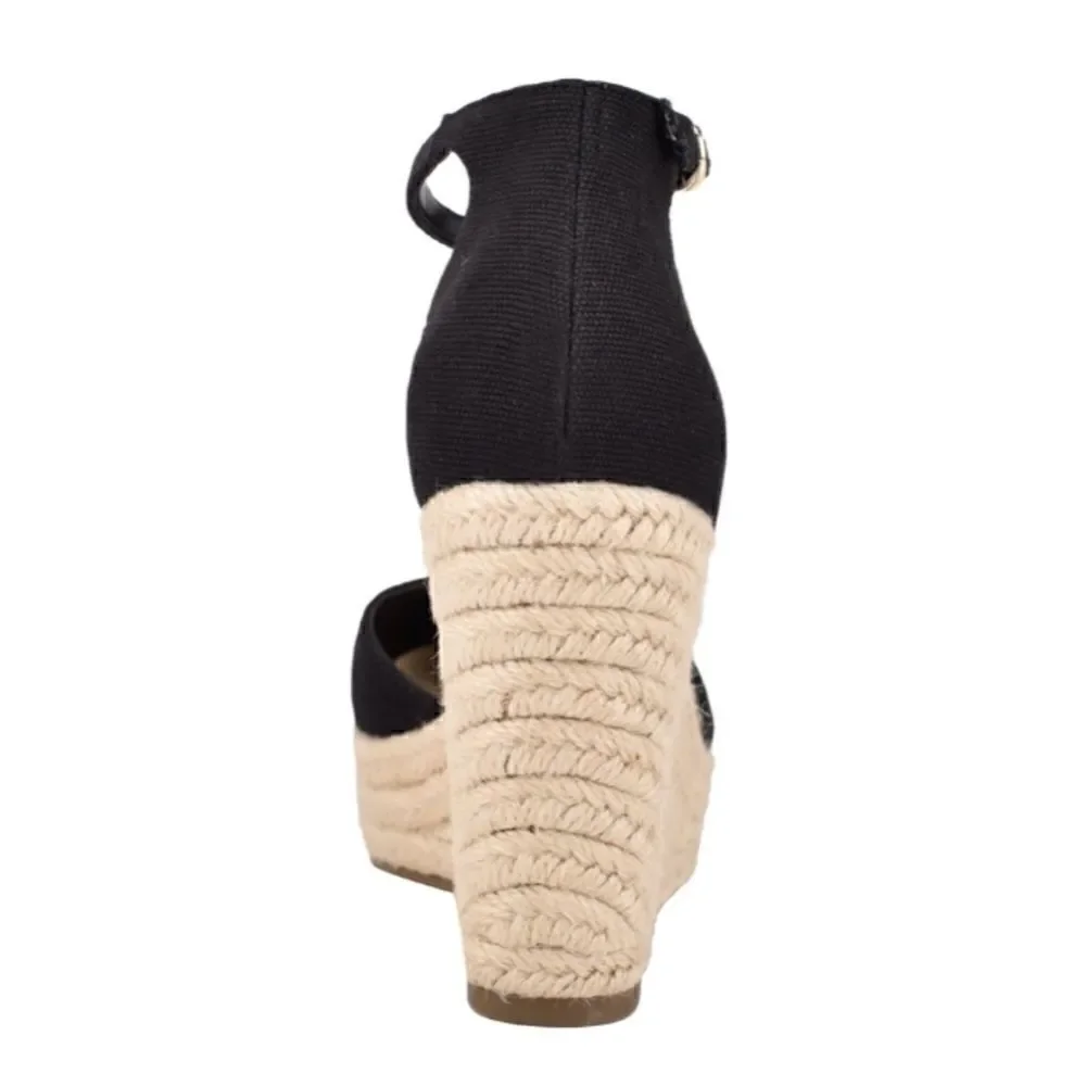 Marc Fisher Teelan Esapdrille Wedge Sandals Black